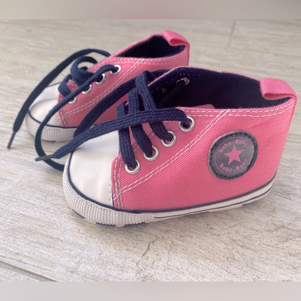 Pink baby Converse style shoes size 2
